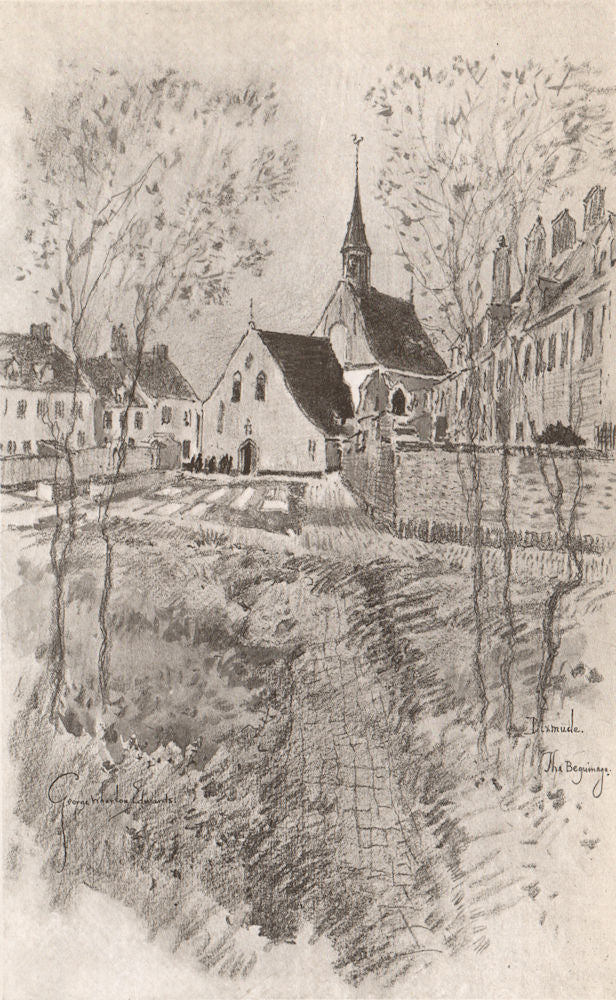 DIXMUDE (DIKSMUIDE) . The Beguinage. Belgium 1916 old antique print picture